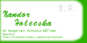 nandor holecska business card